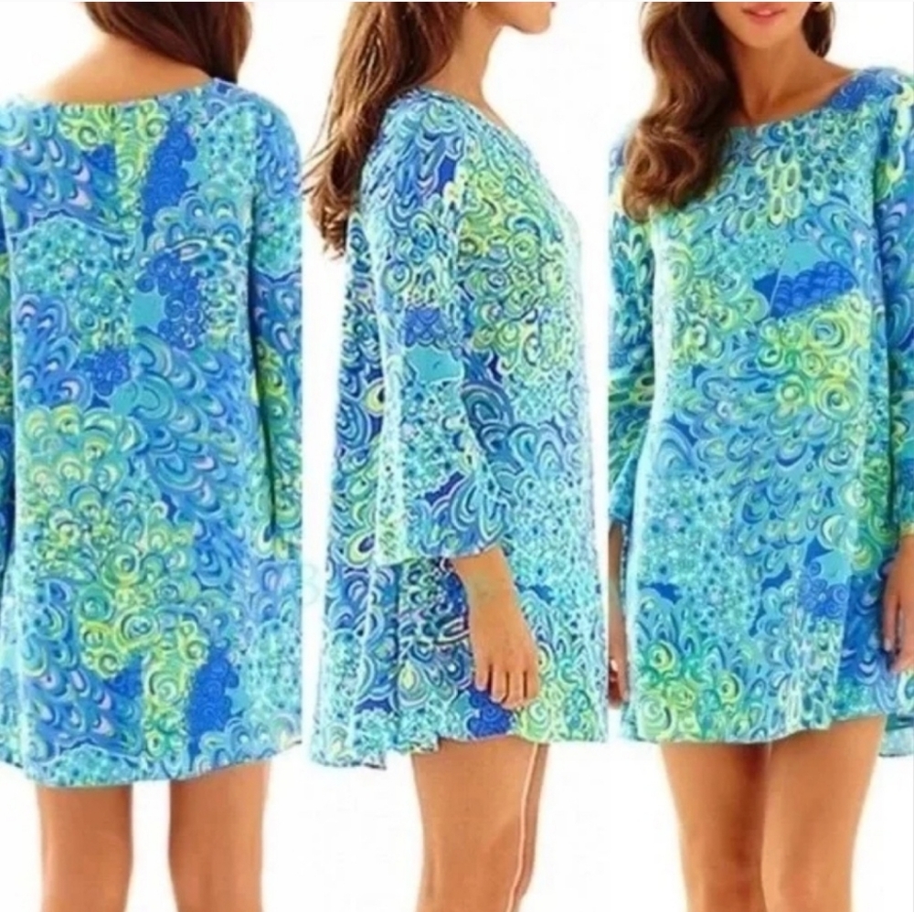 Lilly Pulitzer Colette Tunic Swing Dress Peacock Lilly Lagoon